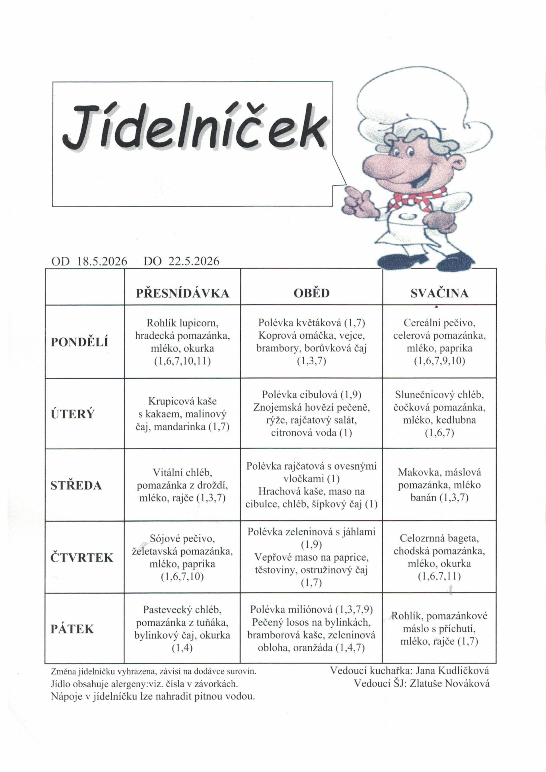 jídelníček 1