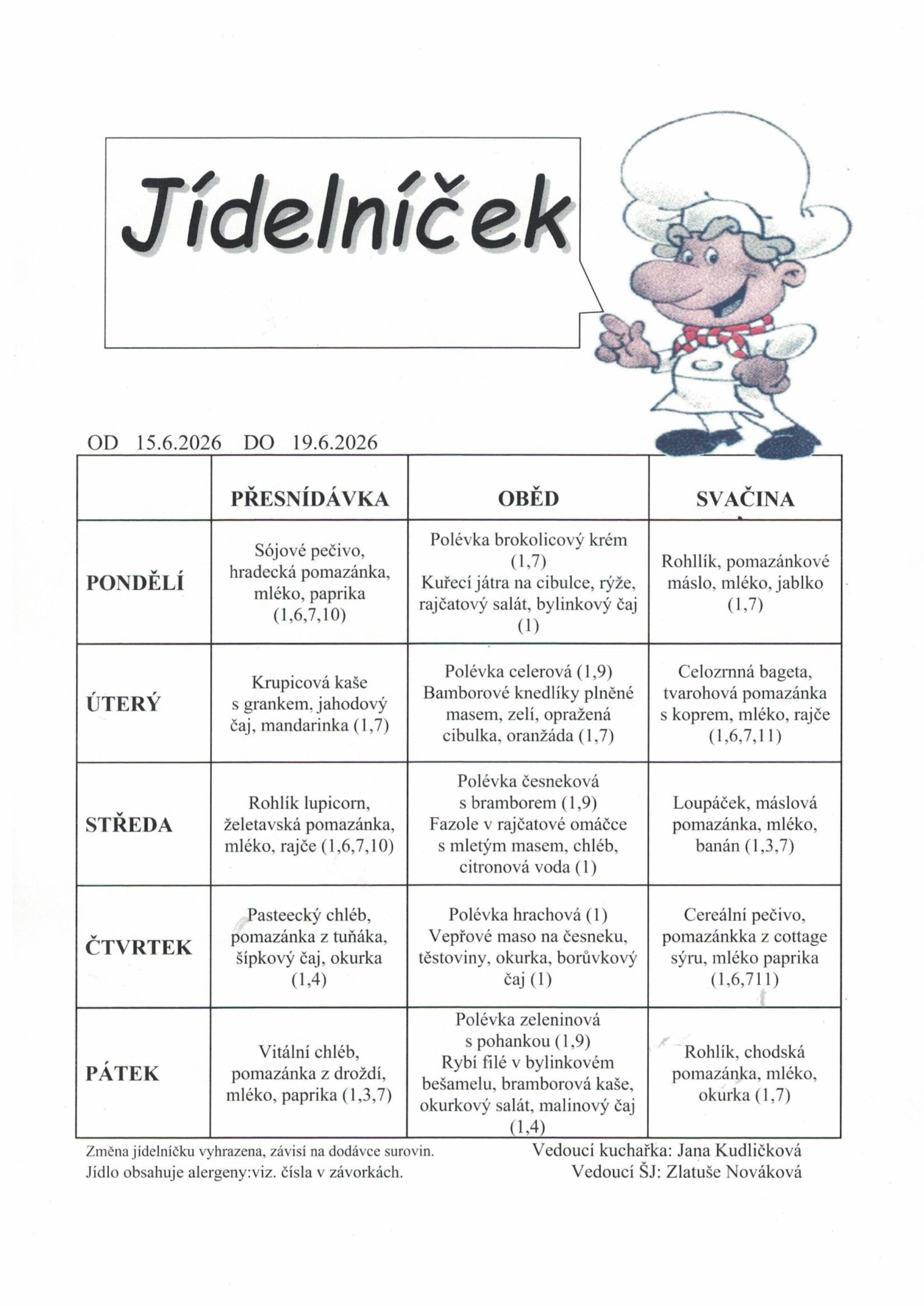 jídelníček 1