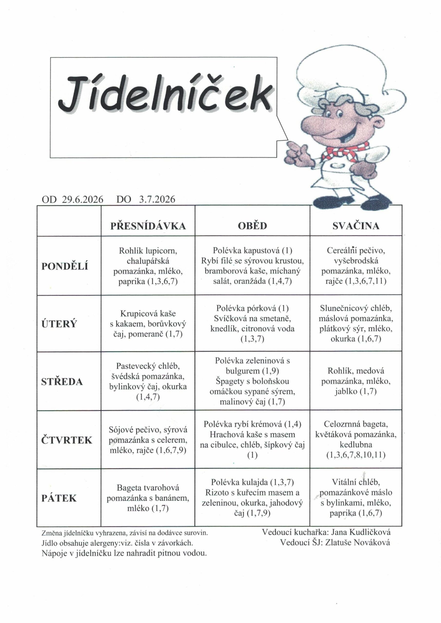 jídelníček 3